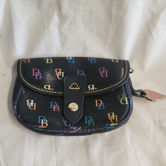 Dooney & Bourke Handbags - Dooney & Bourke Black Clutch with Leather Trim Vintage